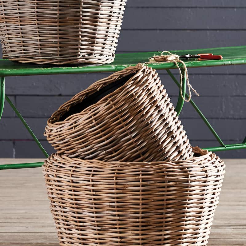 Woven Dry Basket Planter 16.5" Diameter