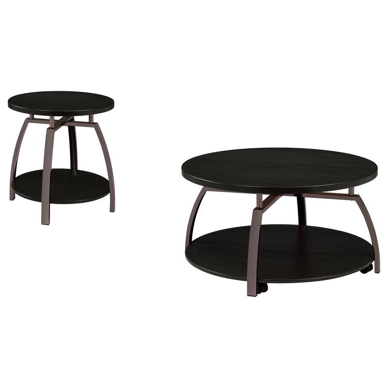 Starrett Dark Charcoal 2-piece Round Coffee Table Set