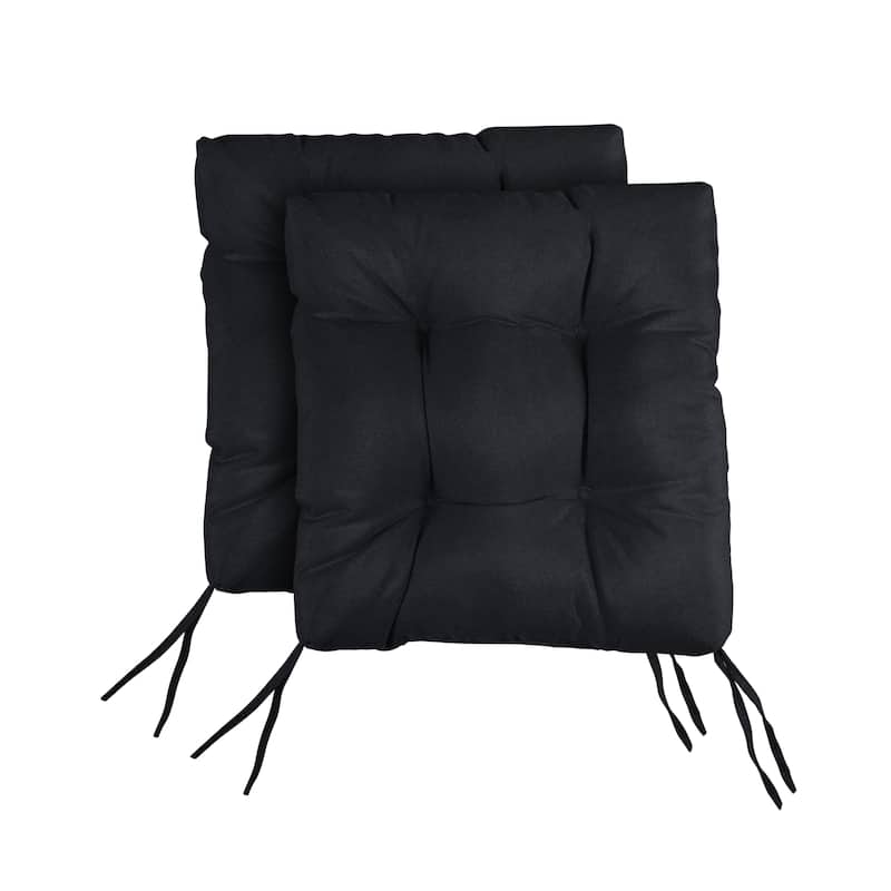 Sorra Home Tufted Chair Cushion Square Back 16 x 16 x 3" (Set of 2)