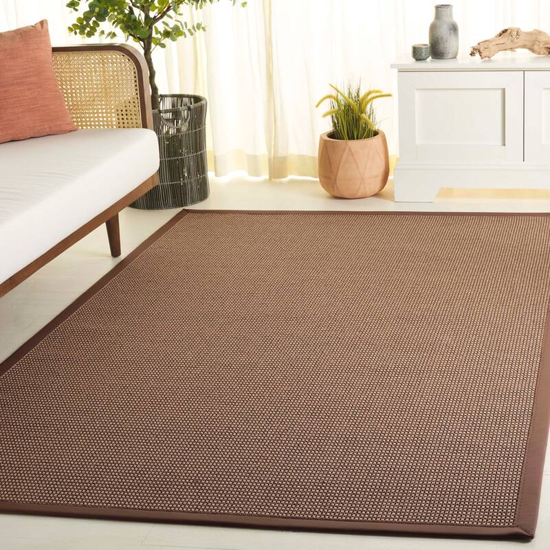 SAFAVIEH Napa Faux Sisal Marjana Washable Indoor/Outdoor Rug - Weather Resistant & Easy Cleaning - Marble/Brown - 5' x 8'