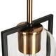 preview thumbnail 12 of 17, LALUZ Modern 1-Light Black Gold Kitchen Island Pendant Light with Clear Glass for Dining Room