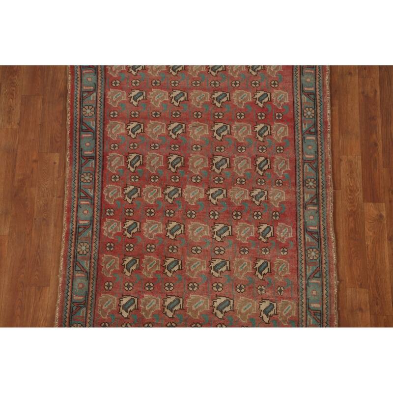 Geometric Tabriz Persian Vintage Rug Handmade Wool Carpet - 3'6"x 4'8"