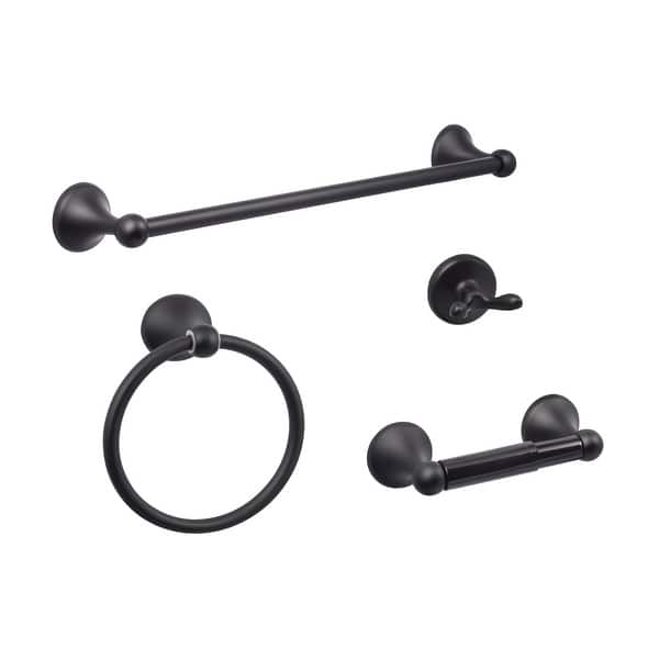 slide 2 of 5, Sure-Loc VT-SET-PH2 Ventura 4 Piece Bathroom Package with 30" Towel Flat Black