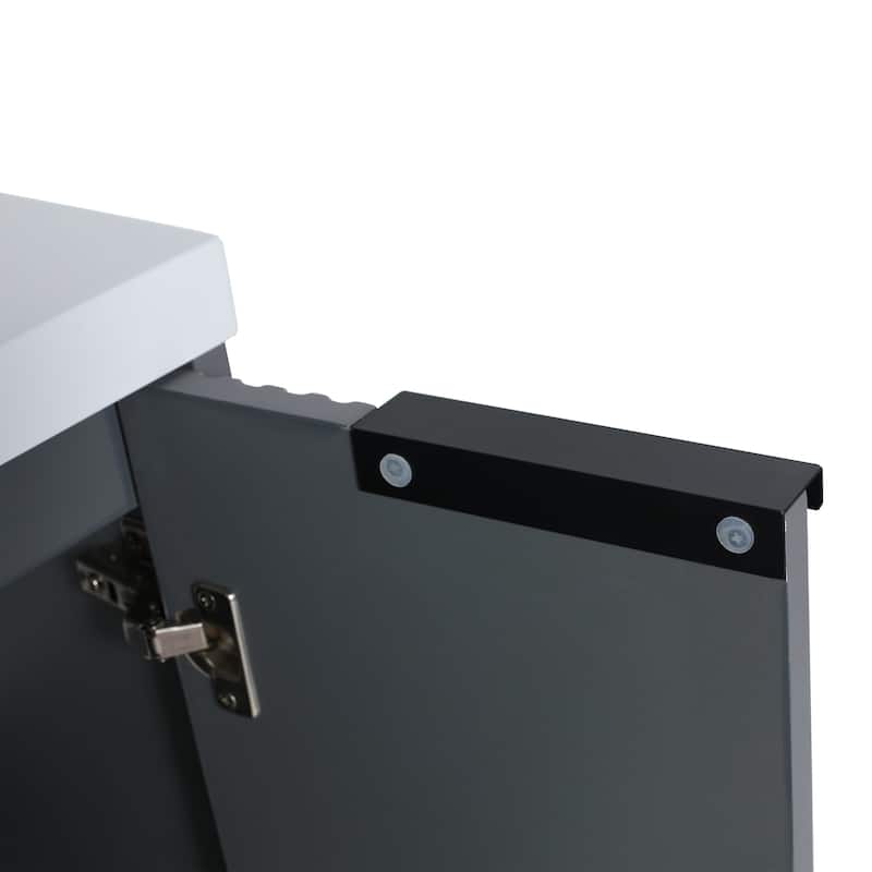 24"/30" Plywood Freestanding Bathroom Vanity Set with White Sink