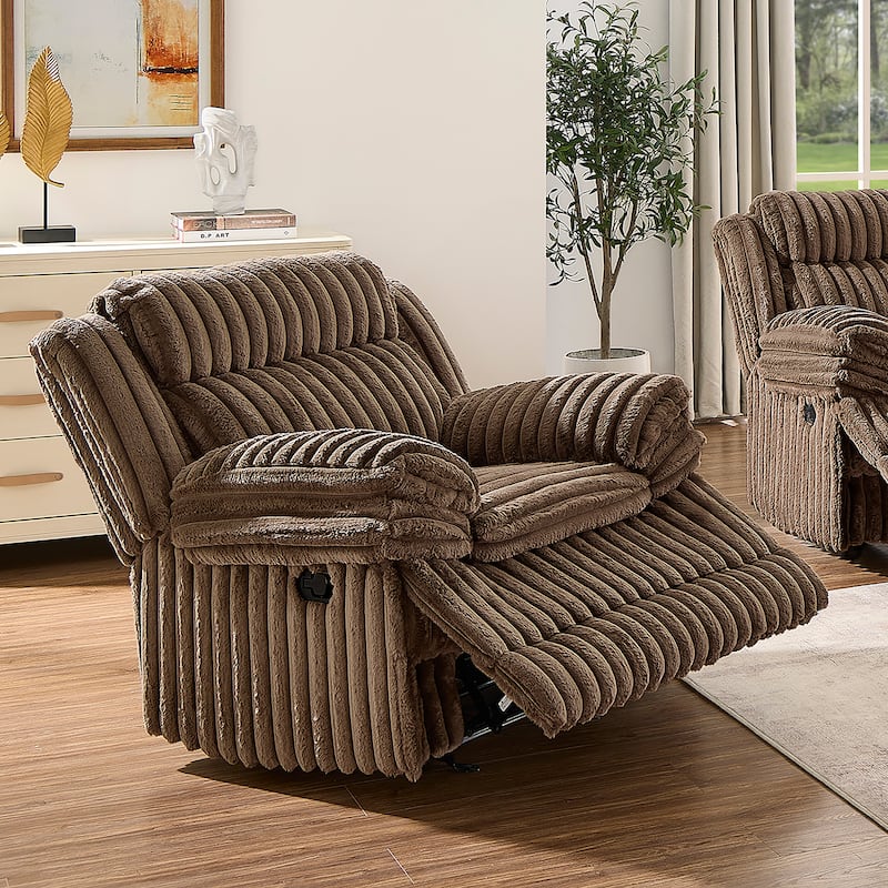 Roundhill Furniture Ardello Manual Recliner with Wide-Wale Corduroy Upholstery