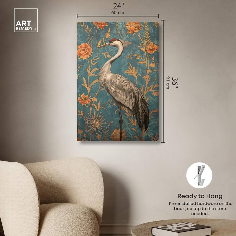 Graceful Grus Gaze Canvas by Art Remedy, Gallery Wrapped