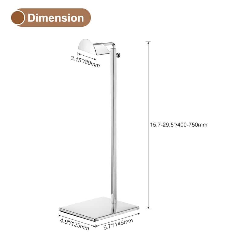 Purse Display Stand Set 2 Pack Metal Adjustable Height Handbag Rack - Silver - Silver
