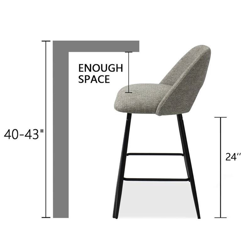 Upholstered Modern Bar Stool (Set of 2)