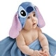 preview thumbnail 1 of 5, Lambs & Ivy Disney Stitch Luxury Blue Cotton Terry Hooded Baby Bath Towel