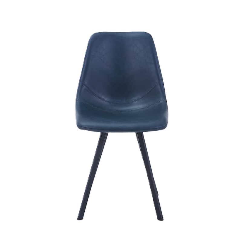 Markley Modern Ergonomic Leather Dining Chair with Black Steel Legs, Scratch-Resistant & Comfortable Kitchen Chair