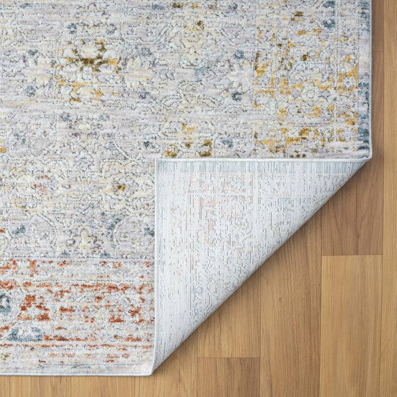 Sevita Light Gray/Blue Classic Traditional Indoor Area Rug