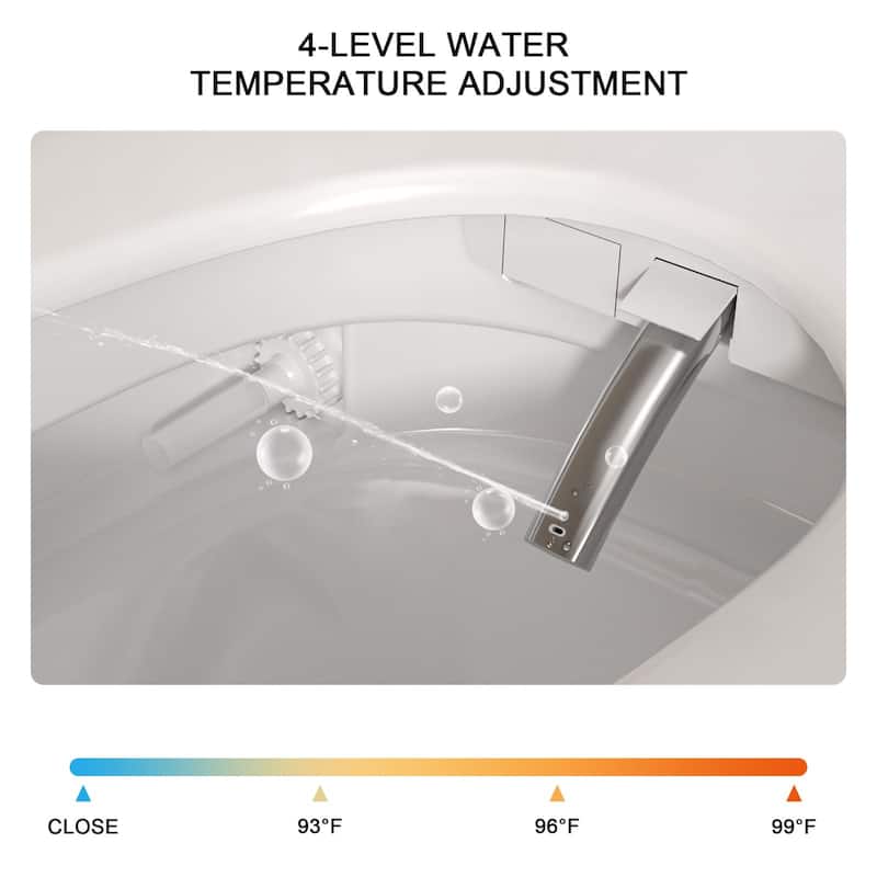 1-Piece 1.28 GPF Auto Single Flush Elongated Bidet Toilet Smart Toilet in White