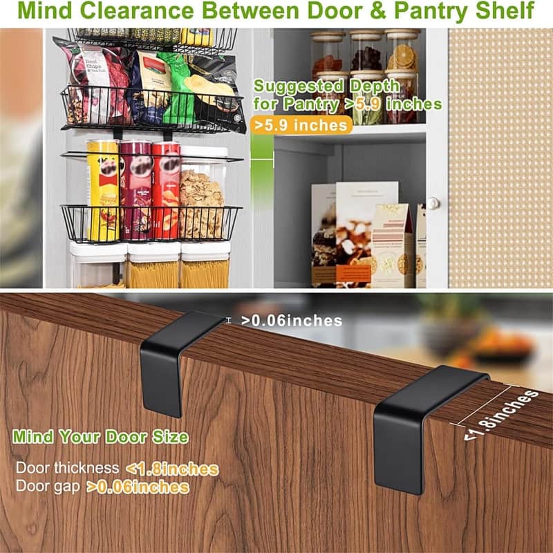 Over the Door Pantry Organizer 6-Tier - Foldable - 5.9"D x 16.1"W x 69.2"H