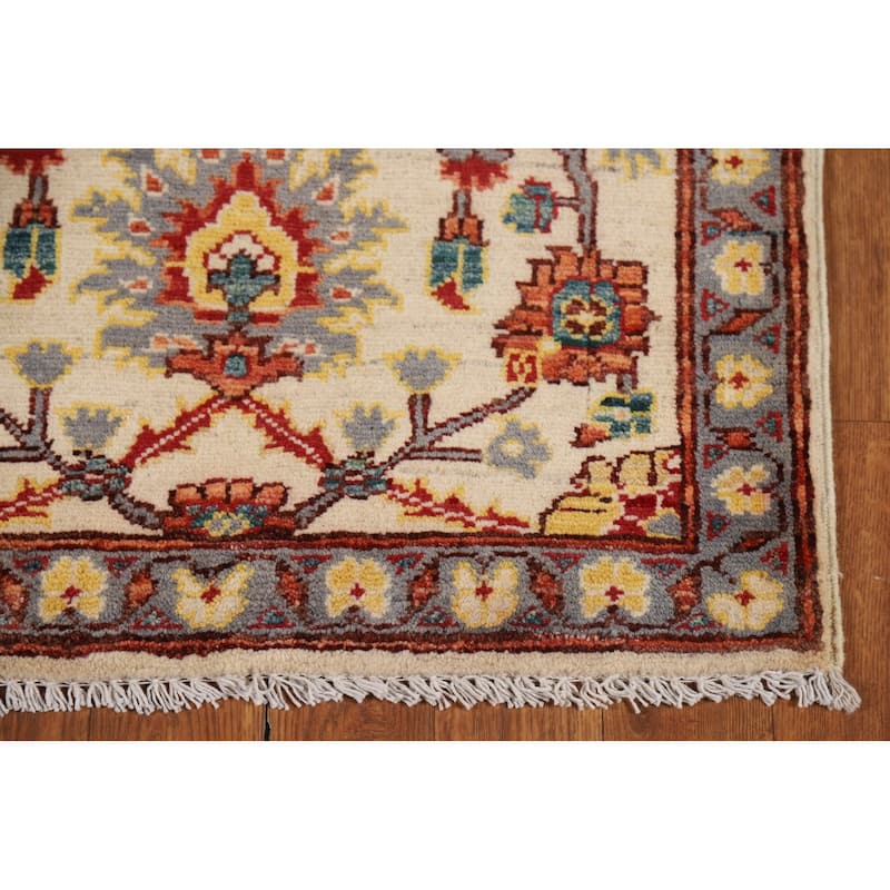 Floral Kazak Oriental Foyer Rug Hand-Knotted Wool Carpet - 2'0" x 3'0"