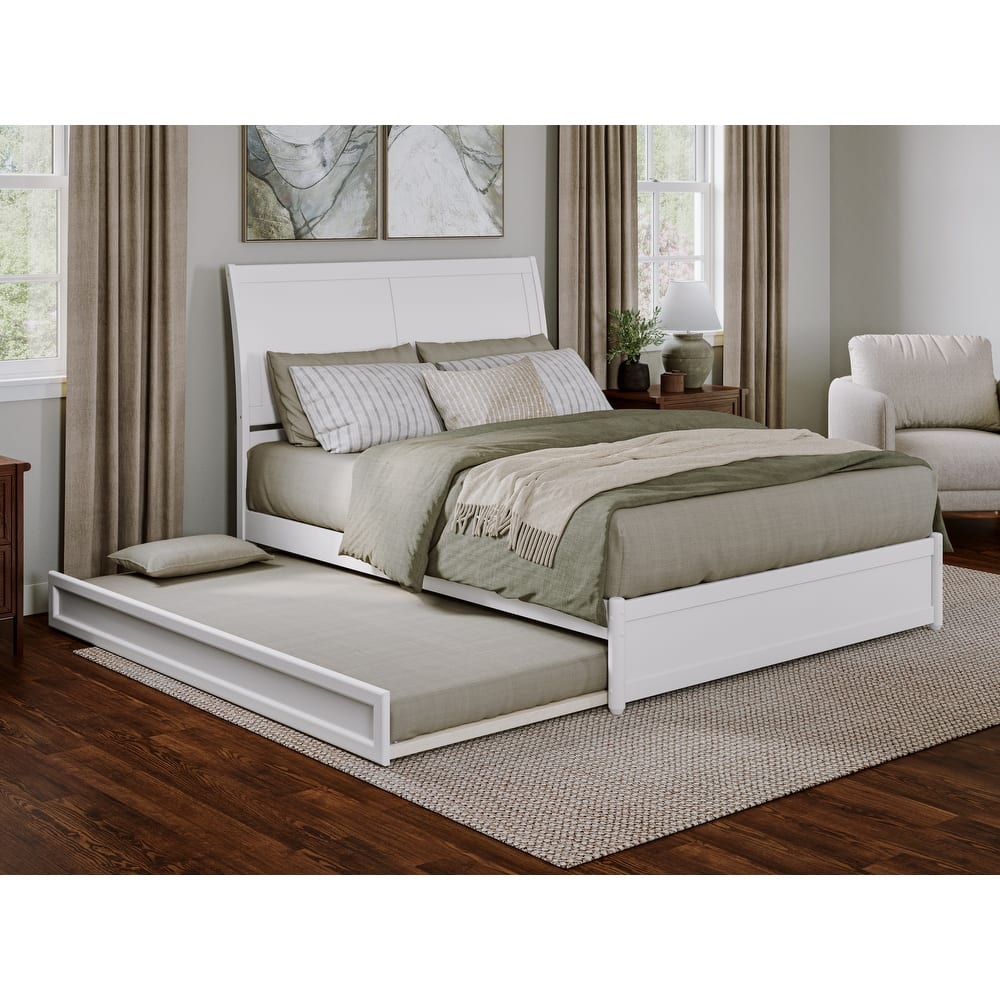 Andorra Platform Bed with Panel Footboard and Twin XL Trundle