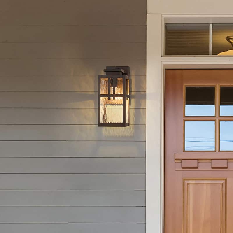Hunter Aspenbrook Outdoor WeatherMax Wall Light - Modern, Mission - Porch, Patio, Garage - Wet Rated! - 14" - Matte Bronze