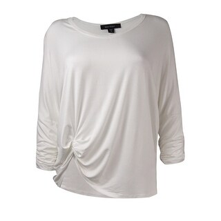 Shop Karen Kane Women S Art And Soul Ruched Knit Top Off White