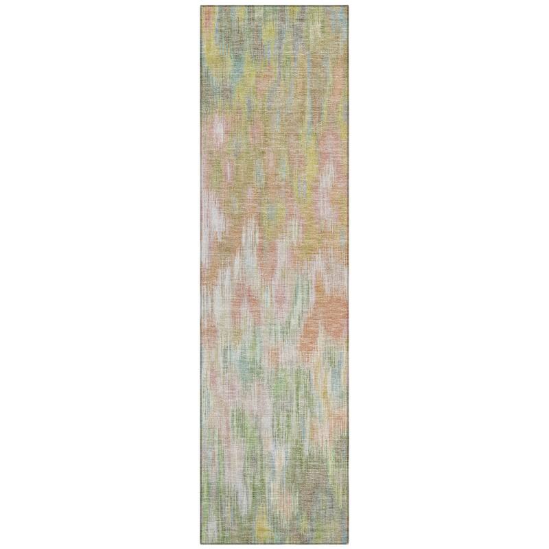 Machine Washable Indoor/Outdoor Modern Watercolor Chantille Rug