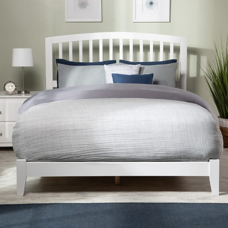 Richmond Full Low Profile Solid Wood Platform Bed Frame in White