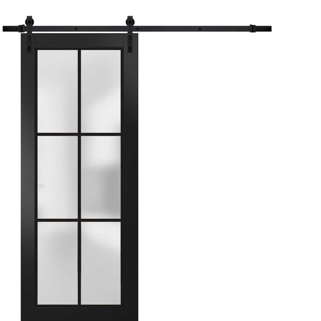 Sturdy Barn Door 18 x 80 Planum 2122 Matte Black 6.6FT
