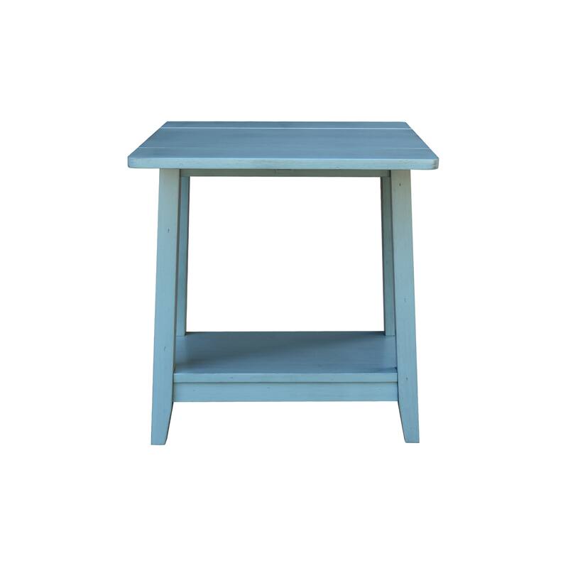 Square Solid Wood Drop Leaf Side Table