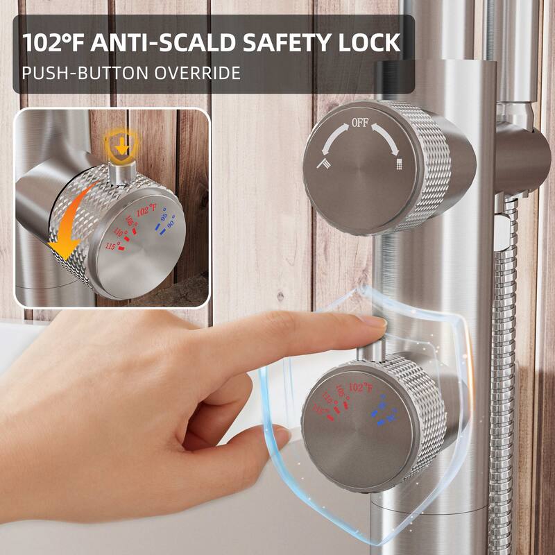 Modland Luxury Floor-Mounted Thermostatic Bathtub Faucet Freestanding with Hand Shower