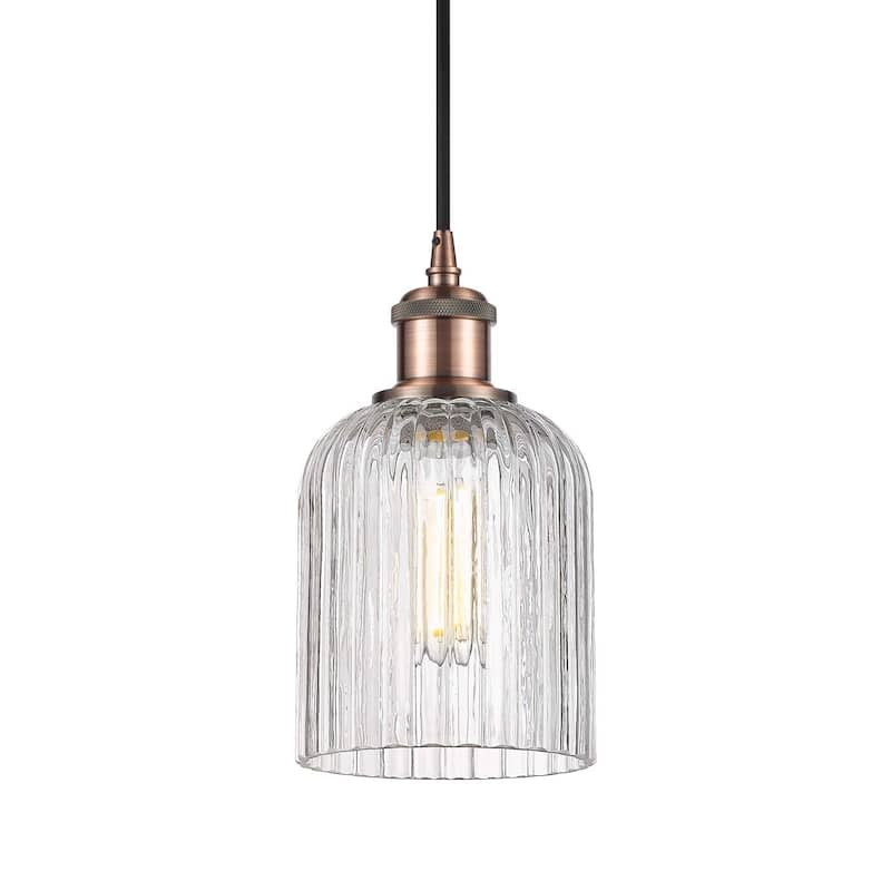 Innovations Lighting 516-1P-9-5 Bridal Veil Pendant Bridal Veil 5" - Antique Copper / Clear