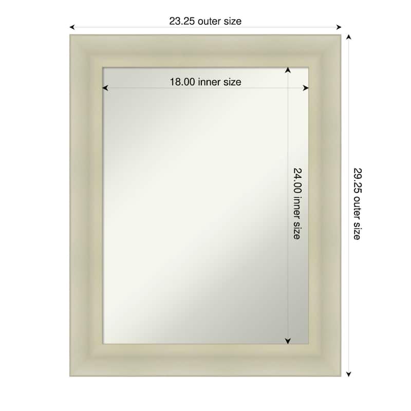 Oliver Non-Beveled Wood Framed Bathroom Vanity Wall Mirror - 23 x 29 in - Oliver Warm Silver