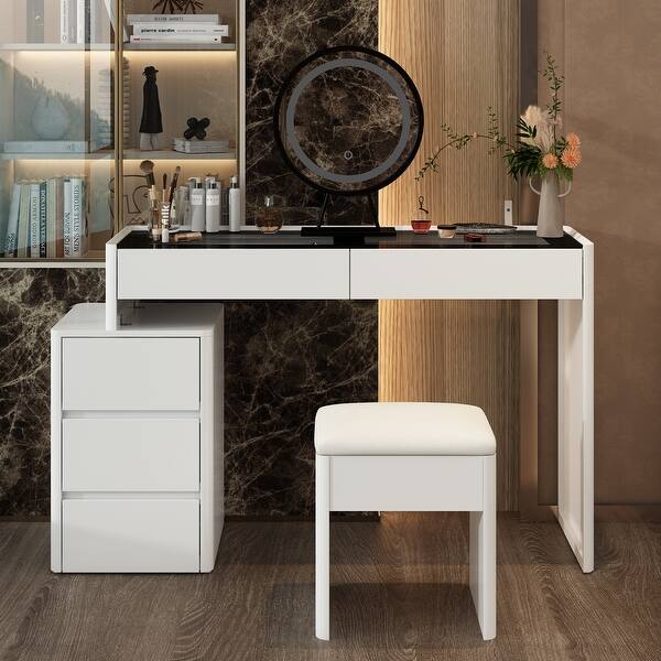 modern dressing table 2019 Eva LED Mirror Dressing Table Modern Vanity Design CharmyDecor