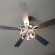preview thumbnail 46 of 46, 52" Modern Chrome/ Black Indoor Ceiling Fan Light with Remote and 5 Resiversible Blades