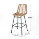 preview thumbnail 19 of 18, Sawtelle Outdoor Wicker Barstools (Set of 2) by Christopher Knight Home
