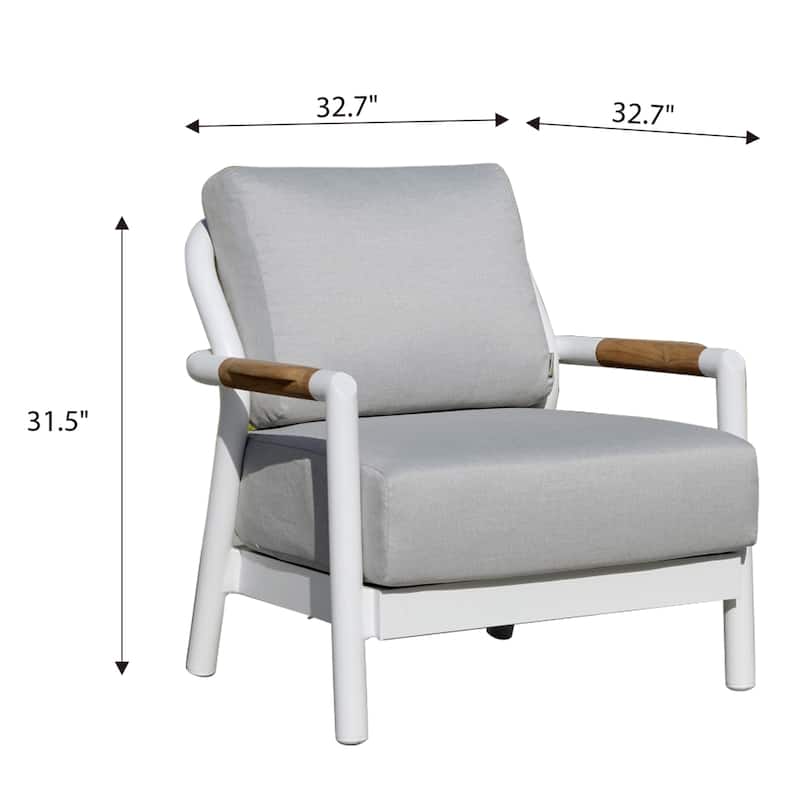 Santorini Powder-Coated Aluminum Lounge Chair with Sunbrella® Cushions