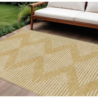 HomeRoots Geometric Transitional Rectangle Outdoor Rug