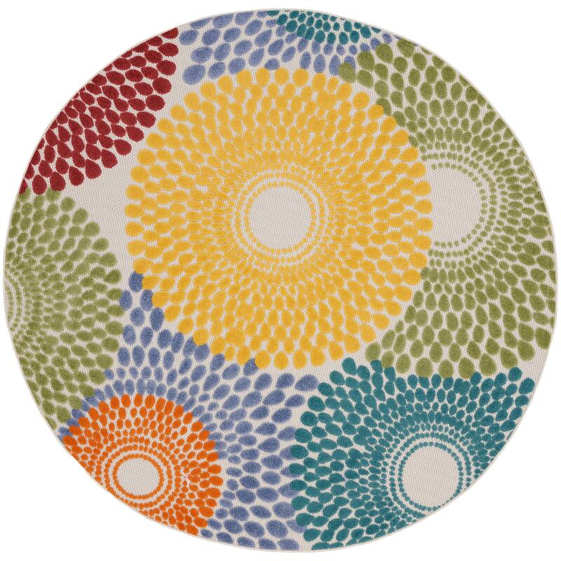 Nourison Aloha Medallion Area Rug - 7'10"xRound - Multi