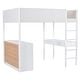 preview thumbnail 31 of 58, Full Size Teddy FleeceLoft Bed Wood Kids Bed,Storage Shelf, Drawers, and Desk,Meticulously Designed