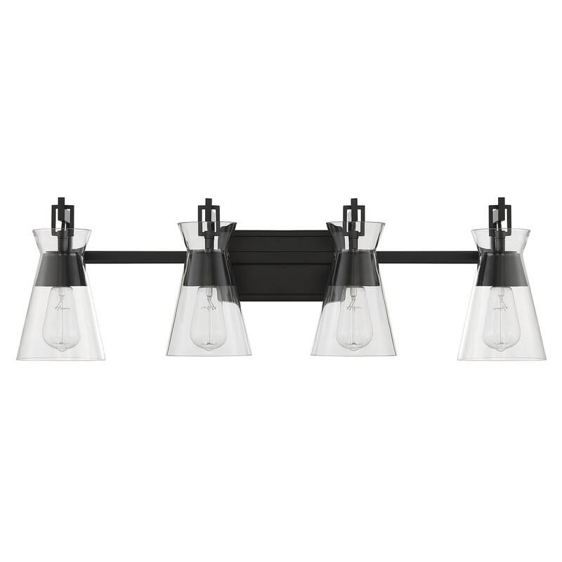 Savoy House Lakewood 4-Light Bathroom Vanity Light - Matte Black