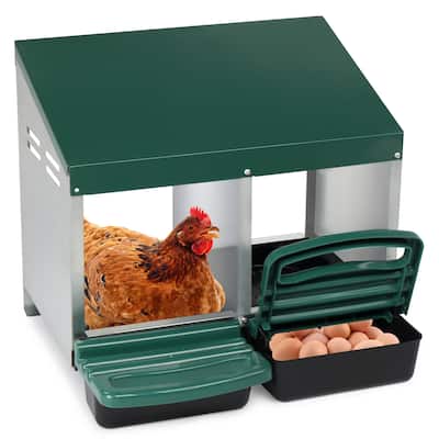 Green Chicken Laying Nest Box with Roll Out Design for Hens