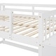 preview thumbnail 17 of 48, Floor Bunk Bed with Movable Storage Cabinet, Include 4 Storage Drawers and 3 Shelves, Solid Wood Bunkbeds Frame for Kids Teens