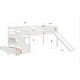 preview thumbnail 6 of 7, White Twin Solid Wood Low Loft Bed with Stairs & Slide