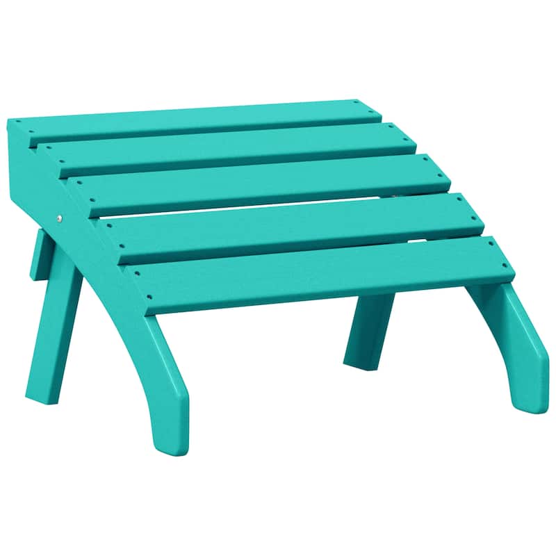 Polytrends Altura Outdoor Adirondack Folding Ottoman - Turquoise
