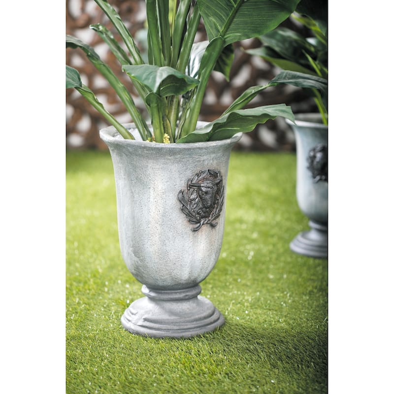 Grey Resin Rustic Planter 16 x 11 x 11 - 11 x 11 x 16Round