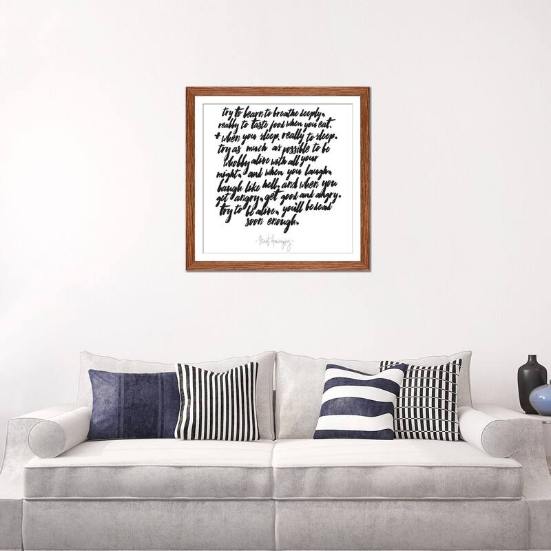 iCanvas "Hemingway Try To Be Alive Quote" by Honeymoon Hotel