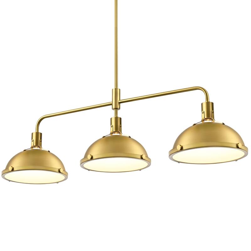 3-Light Farmhouse 3-Light Dome Chandelier Metal Pendant Light