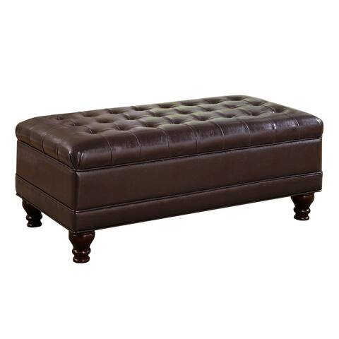 Traditional Tufted Ottoman, Dark Brown