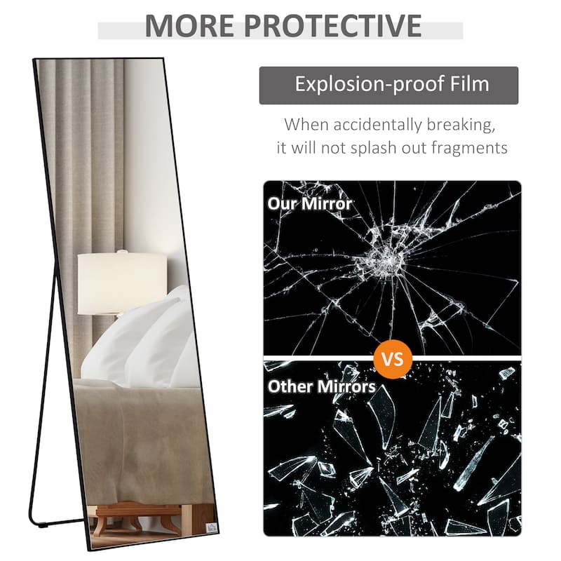 Full Length Glass Mirror, Freestanding or Wall Mounted Dress Mirror