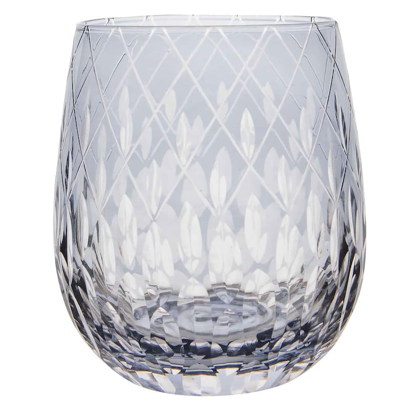 Marquise Cut Rocks Glass Set - Set of 4 - Charcoal