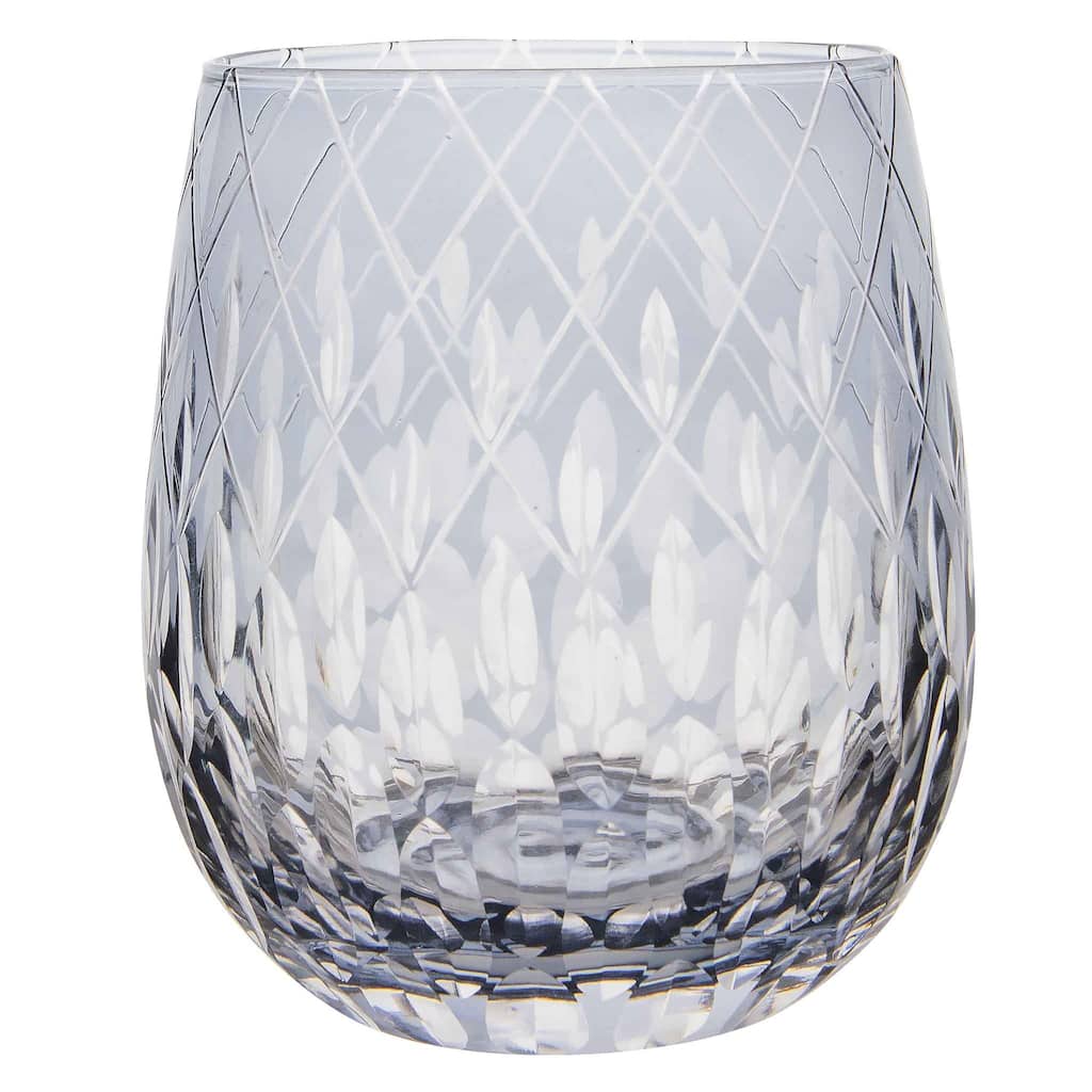 Marquise Cut Rocks Glass Set - Set of 4