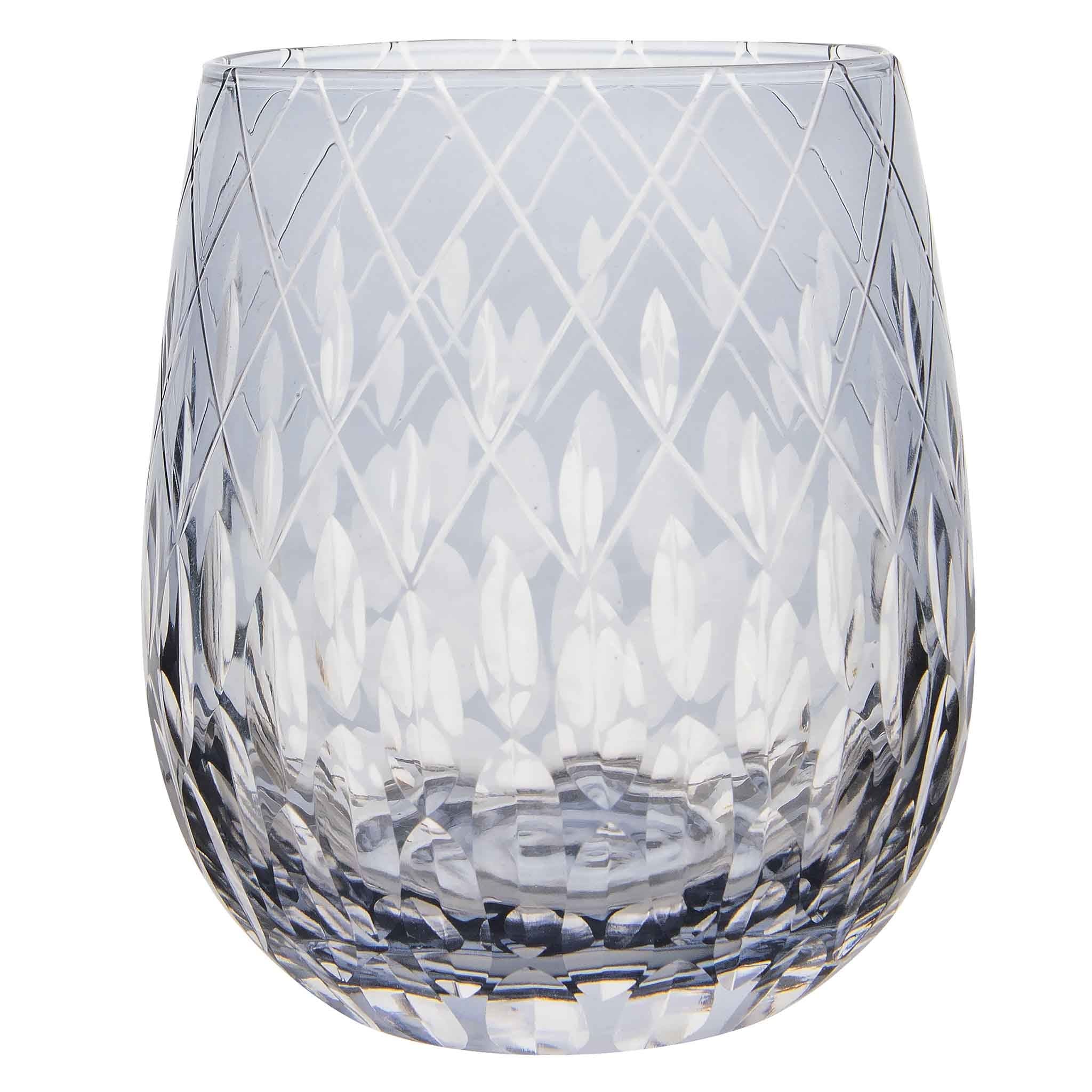 Marquise Cut Rocks Glass Set - Set of 4