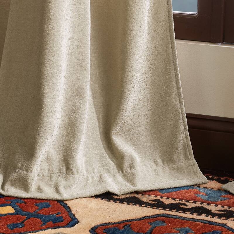 Martha Stewart Naples Chenille Solid Curtains - Panel Pair or Valance