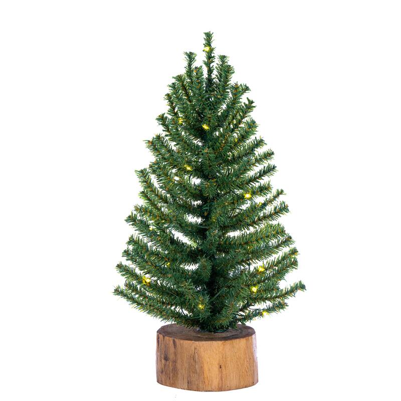 18" Battery Operated LED Warm White Table Top Tree